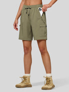 Willit Women's Active Trek Shorts 7 Inch in sage green4