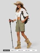 Willit Women's Active Trek Shorts 7 Inch in sage green6