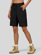 Willit Women's Active Trek Shorts 9 Inch in balck1