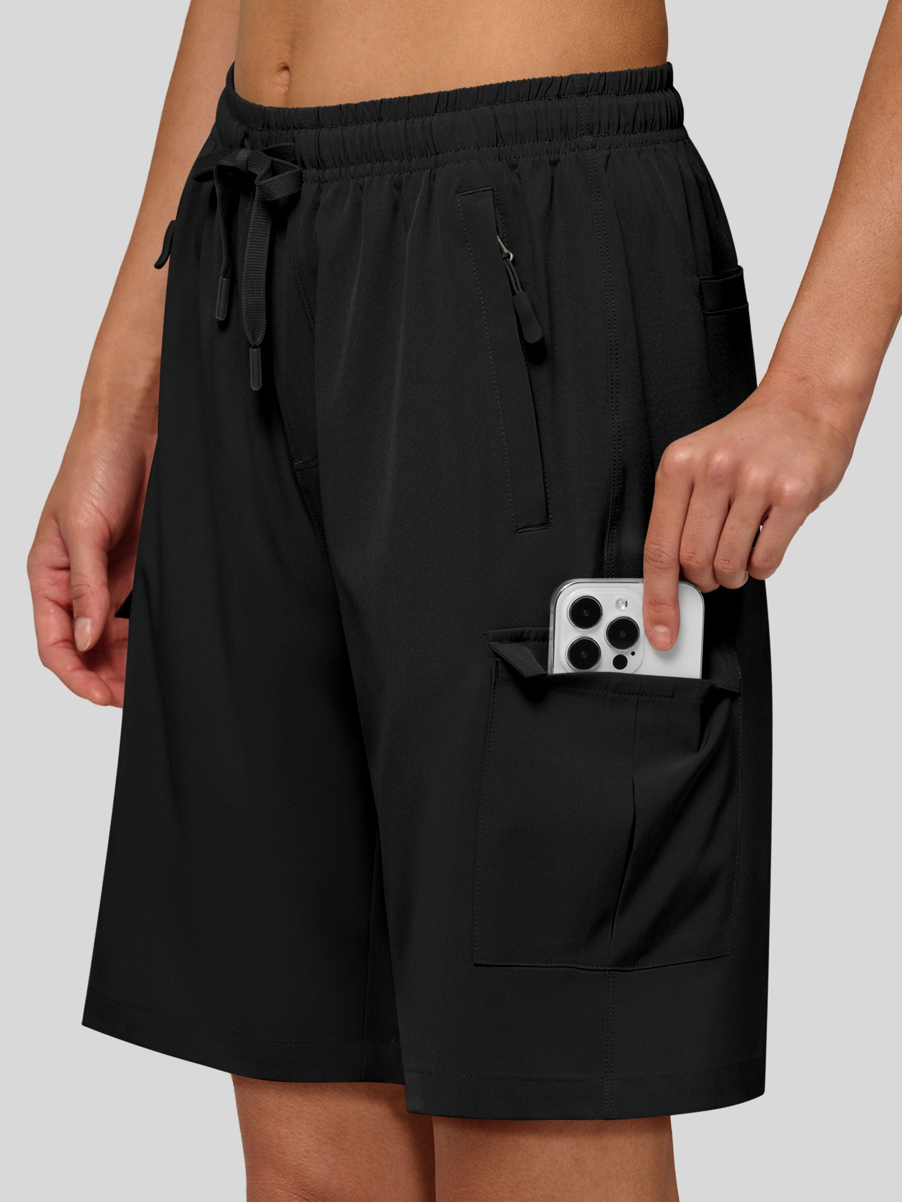 Willit Women's Active Trek Shorts 9 Inch in balck3