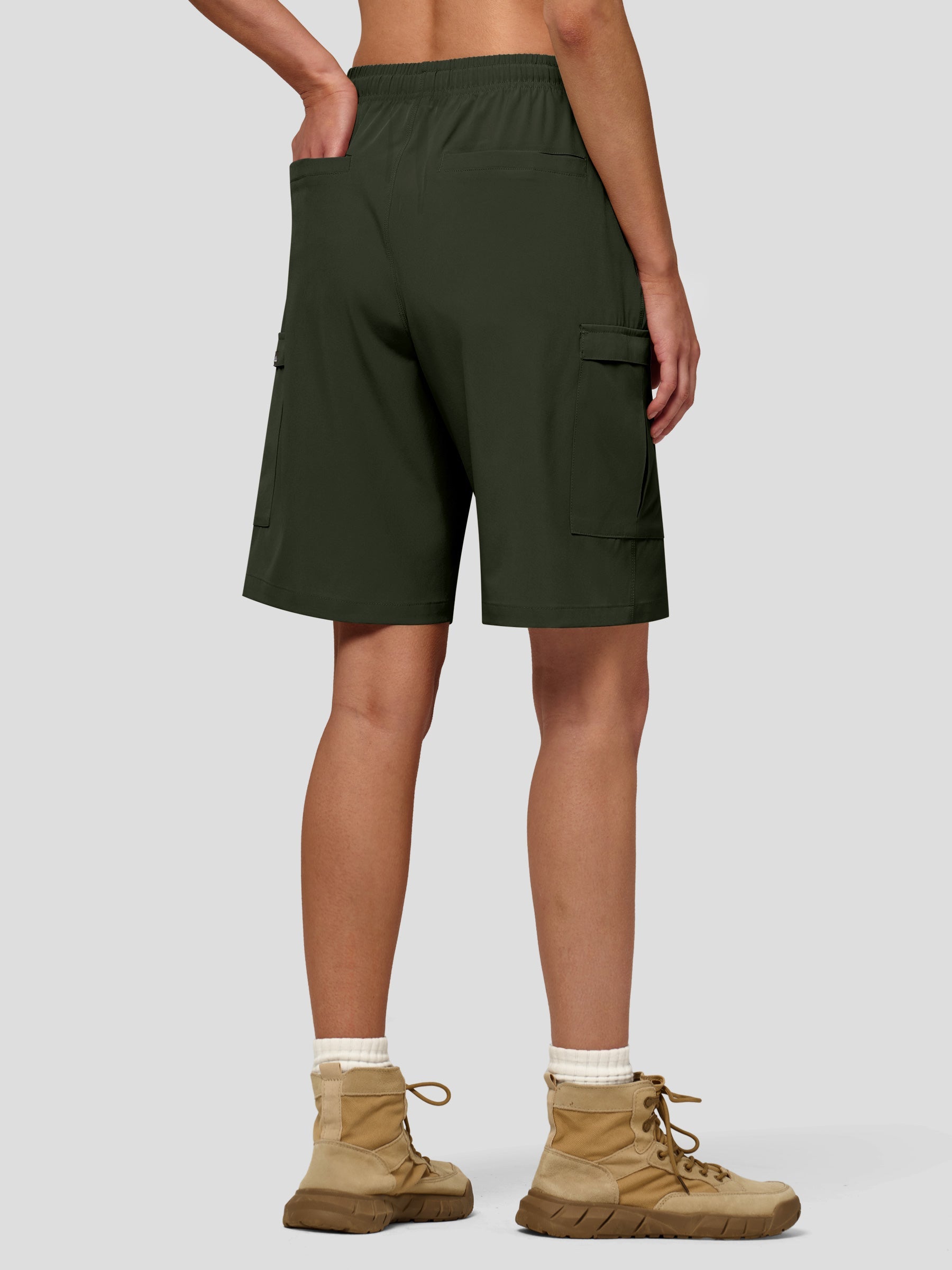 Willit Women's Active Trek Shorts 9 Inch in army green2