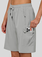 Willit Women's Active Trek Shorts 9 Inch in light gray3