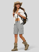 Willit Women's Active Trek Shorts 9 Inch in light gray4