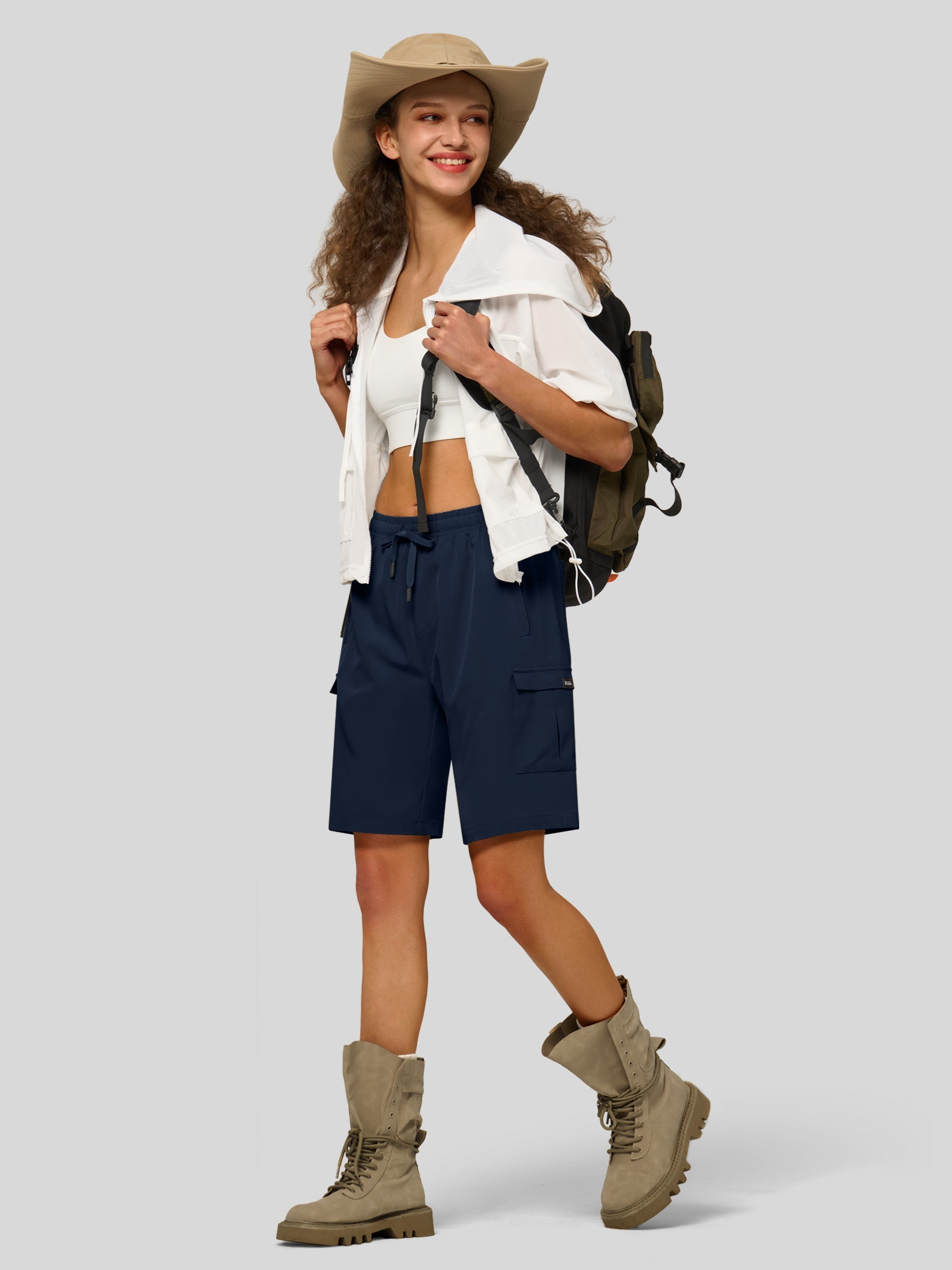 Willit Women's Active Trek Shorts 9 Inch in navy4