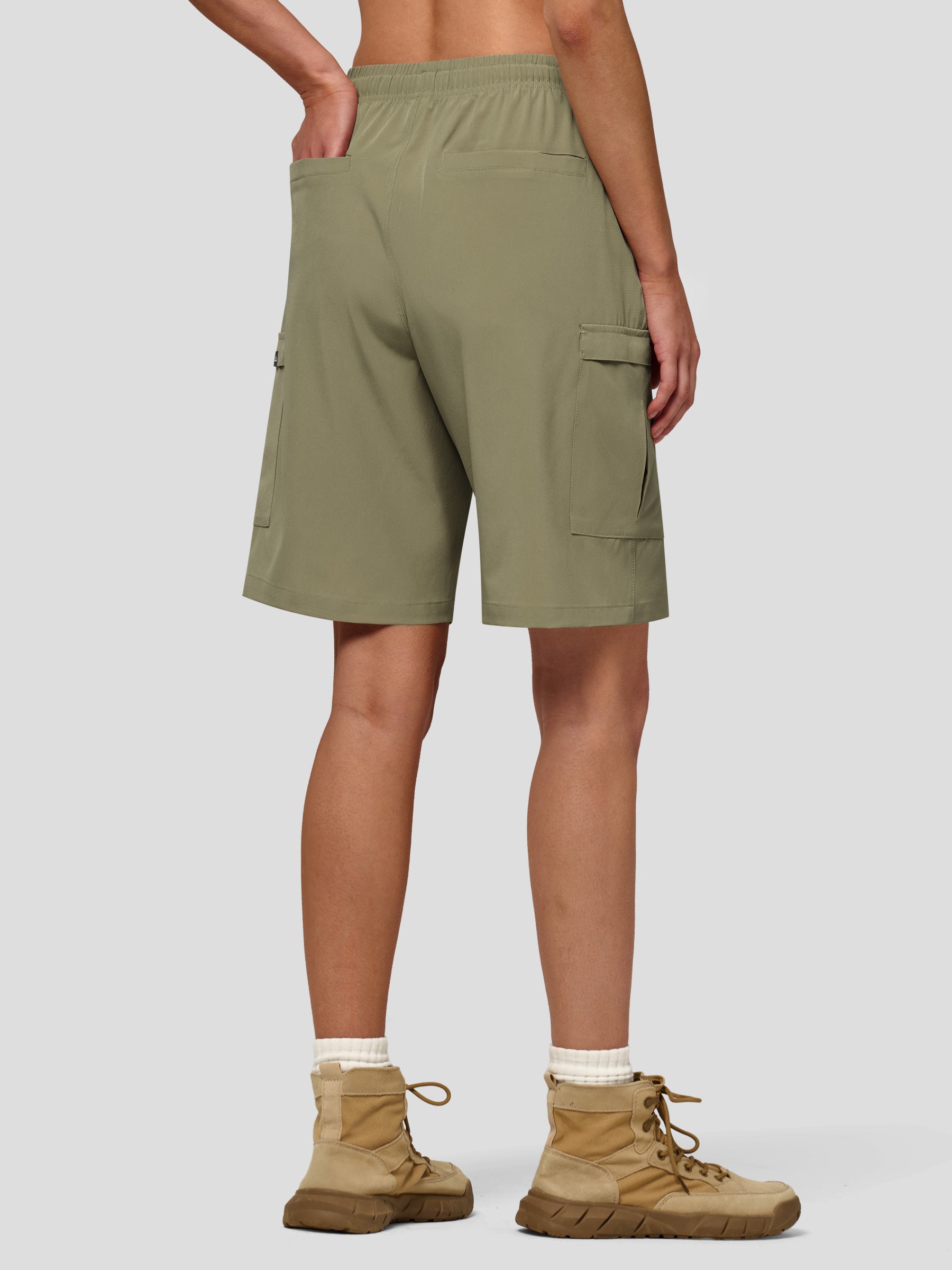 Willit Women's Active Trek Shorts 9 Inch in sage green2