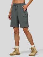 Willit Women's Active Trek Shorts 9 Inch in steel gray1