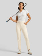 Willit Women's Ankle Stretch Golf Pants-27.5 Inch_off-white