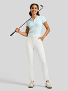 Willit Women's Ankle Stretch Golf Pants-25.5 Inch_white
