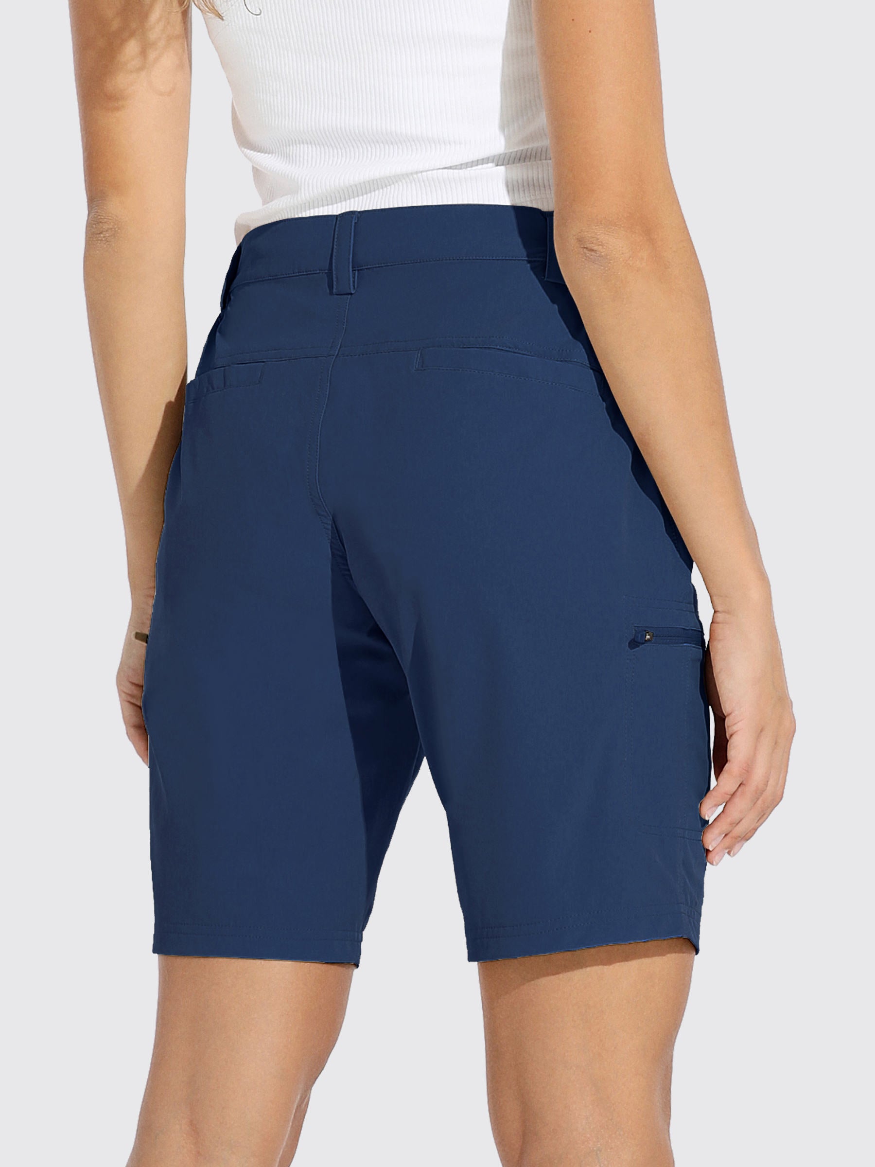 Womens Bermuda Cargo Shorts 10 Inch navy2