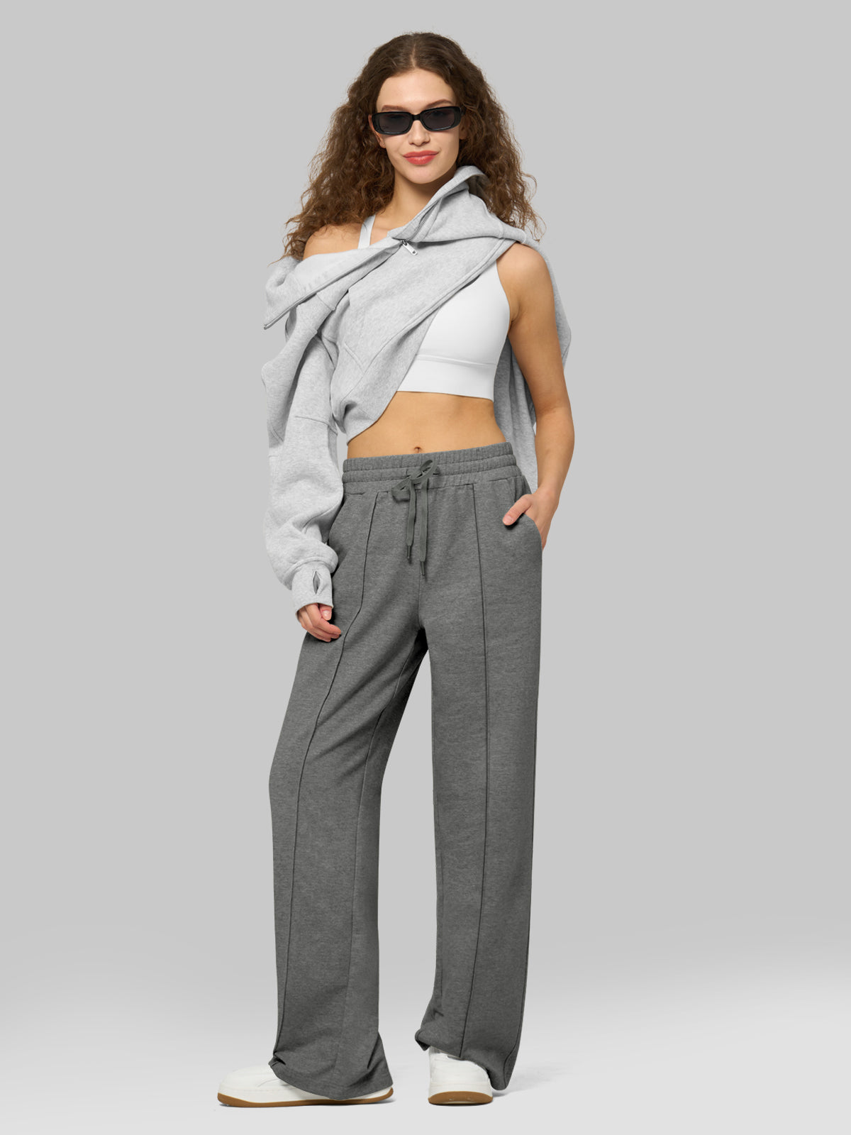 willit Women's Breeze Straight Leg Sweatpants in dark gray_5