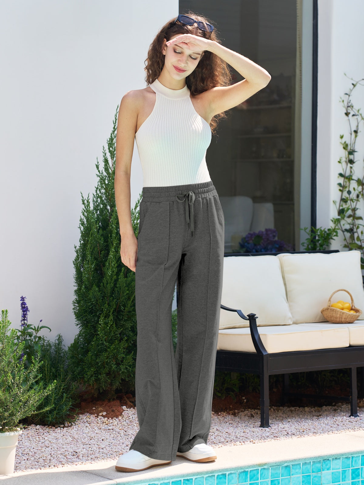 willit Women's Breeze Straight Leg Sweatpants in dark gray_6