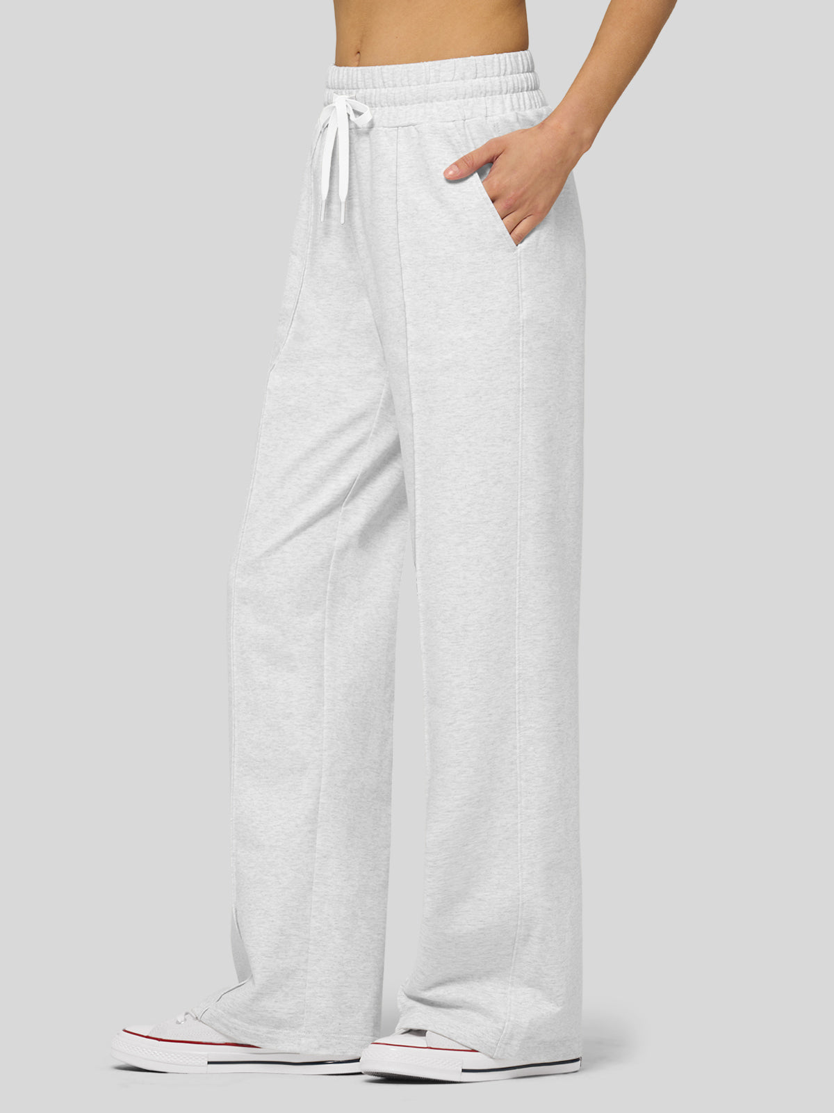 willit Women's Breeze Straight Leg Sweatpants in light gray_2