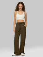 willit Women's Breeze Straight Leg Sweatpants in darkbrown_5