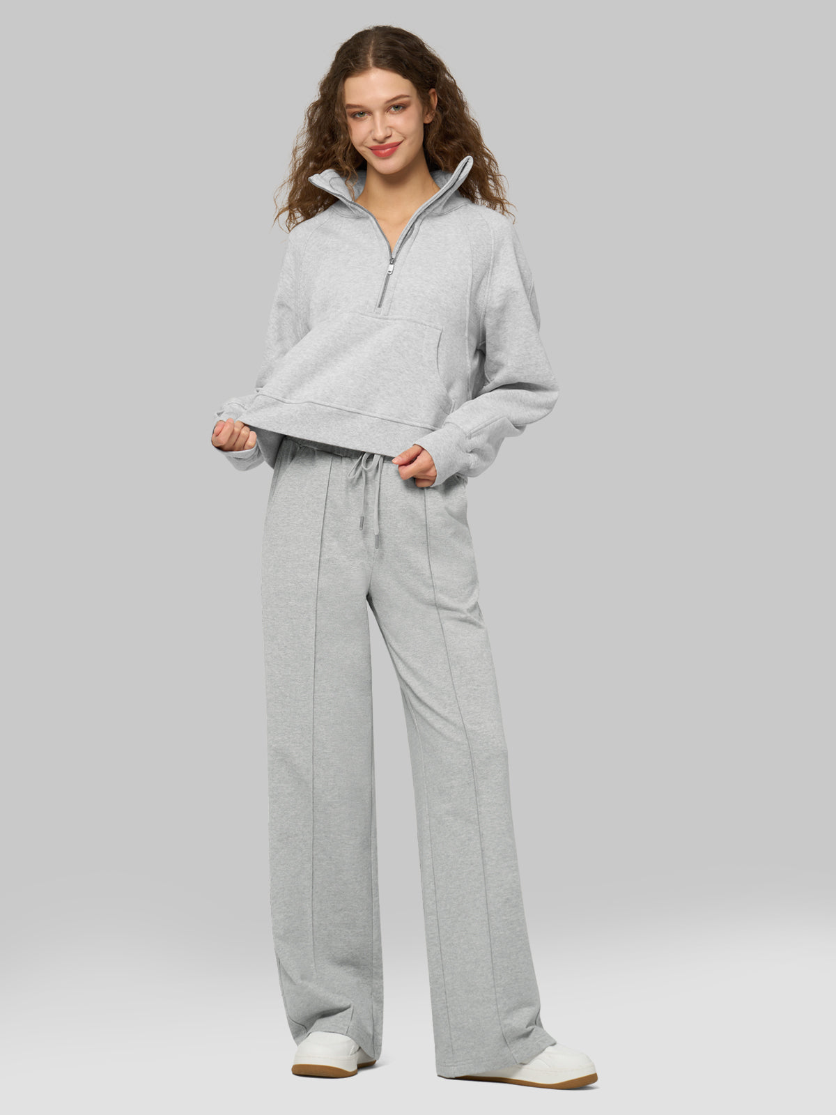 willit Women's Breeze Straight Leg Sweatpants in gray_4