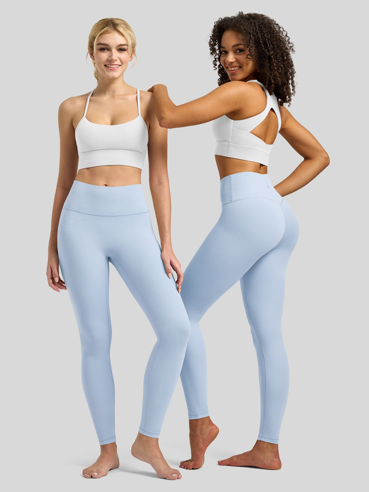 Willit Women's Butterflux High Rise Leggings 25 Inch in light blue