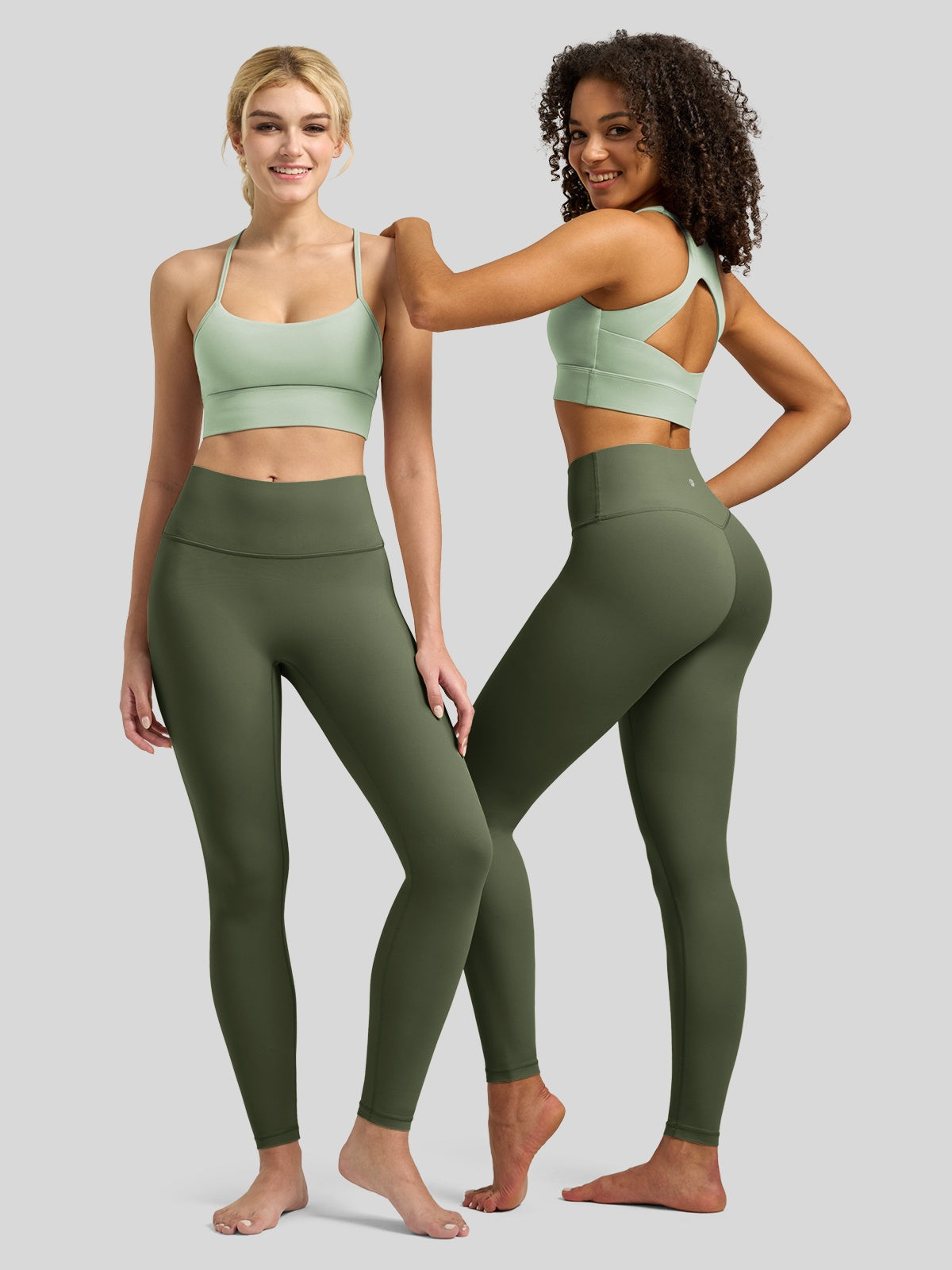 Willit Women's Butterflux High Rise Leggings 25 Inch in green