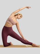 Willit Women's Butterflux High Rise Leggings 28 Inch in wine red