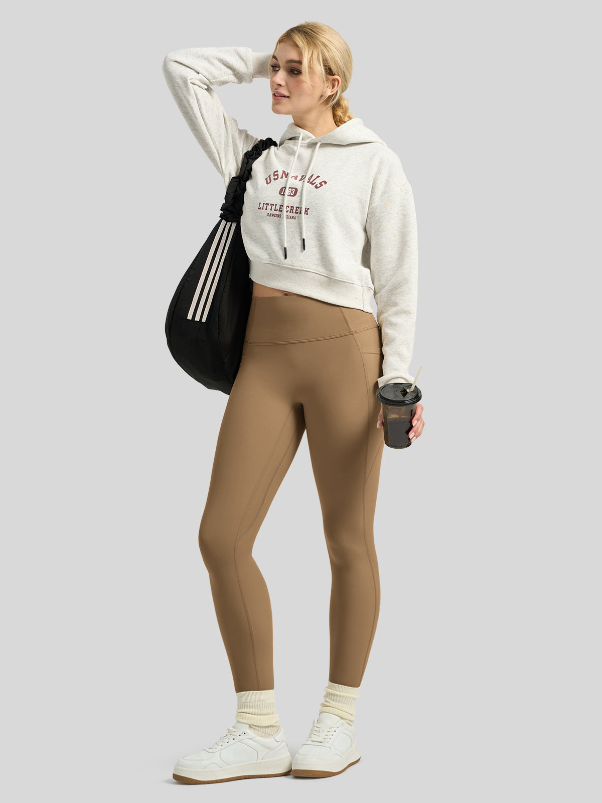 Willit Women's Butterflux Pocket Leggings-25 Inch in dusty in brown