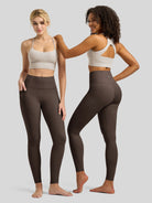 Willit Women's Butterflux Pocket Leggings-25 Inch in dusty in brown