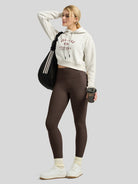 Willit Women's Butterflux Pocket Leggings-25 Inch in dusty in brown