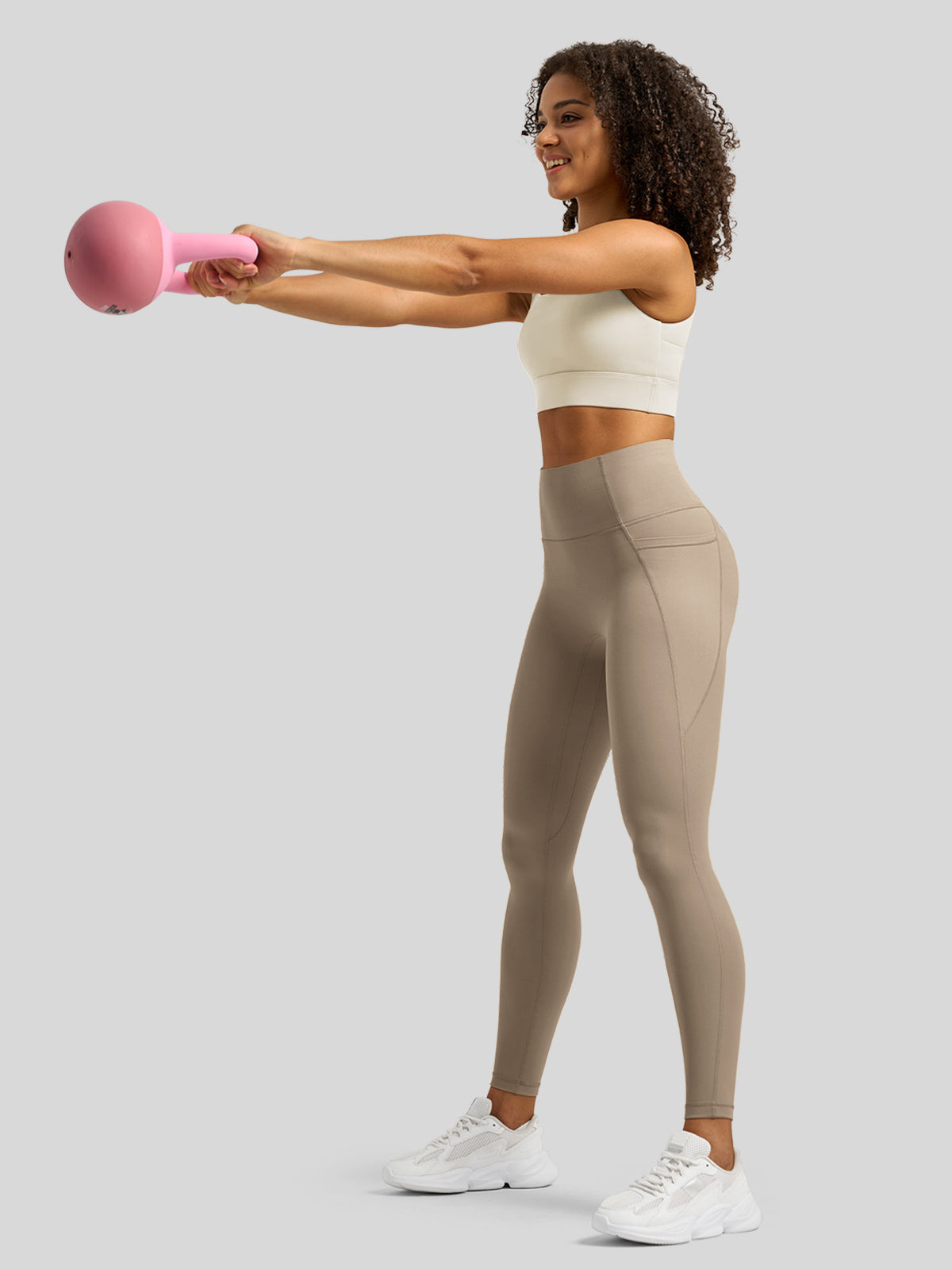 Willit Women's Butterflux Pocket Leggings-25 Inch in dusty in taupe