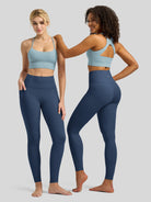 Willit Women's Butterflux Pocket Leggings-25 Inch in dusty in blue