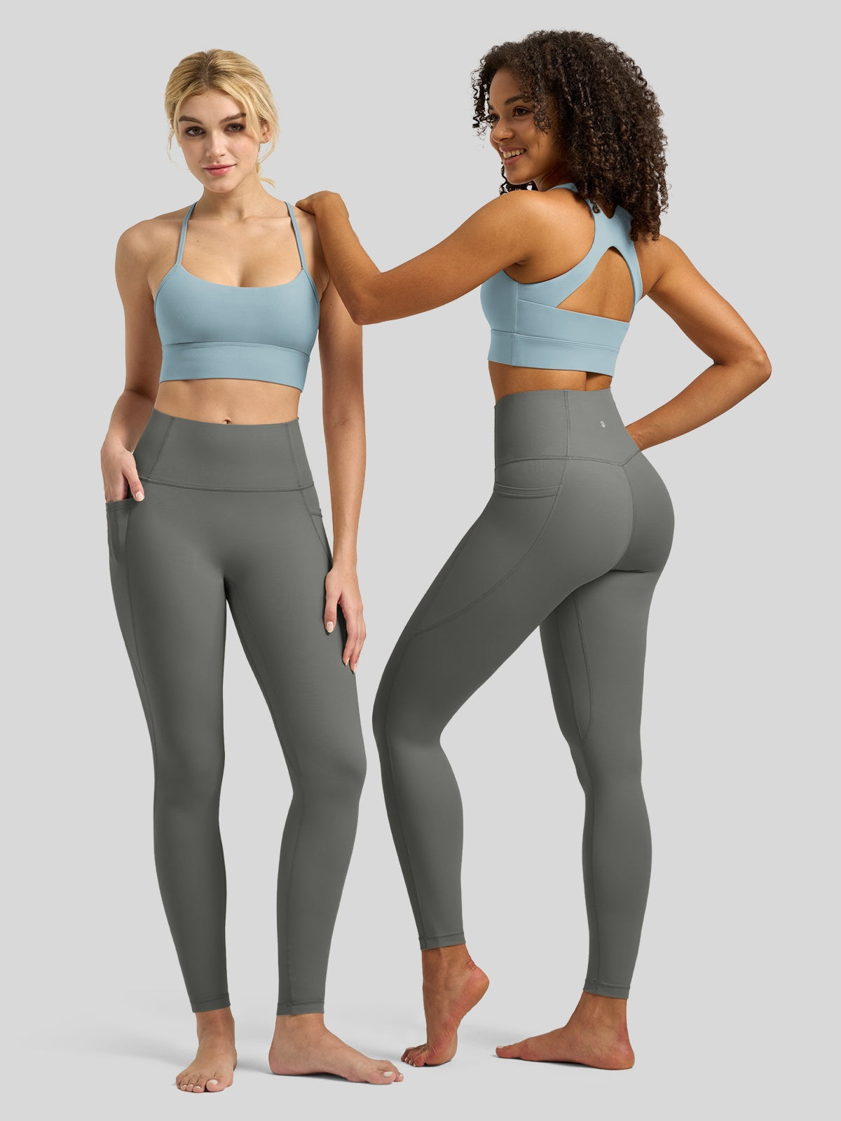 Willit Women's Butterflux Pocket Leggings-25 Inch in gray