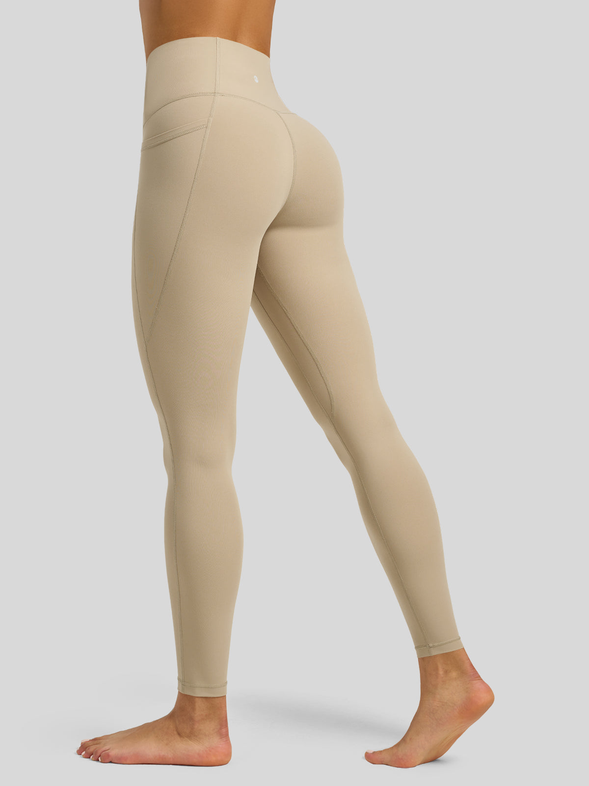 Willit Women's Butterflux Pocket Leggings-25 Inch in dusty in khaki