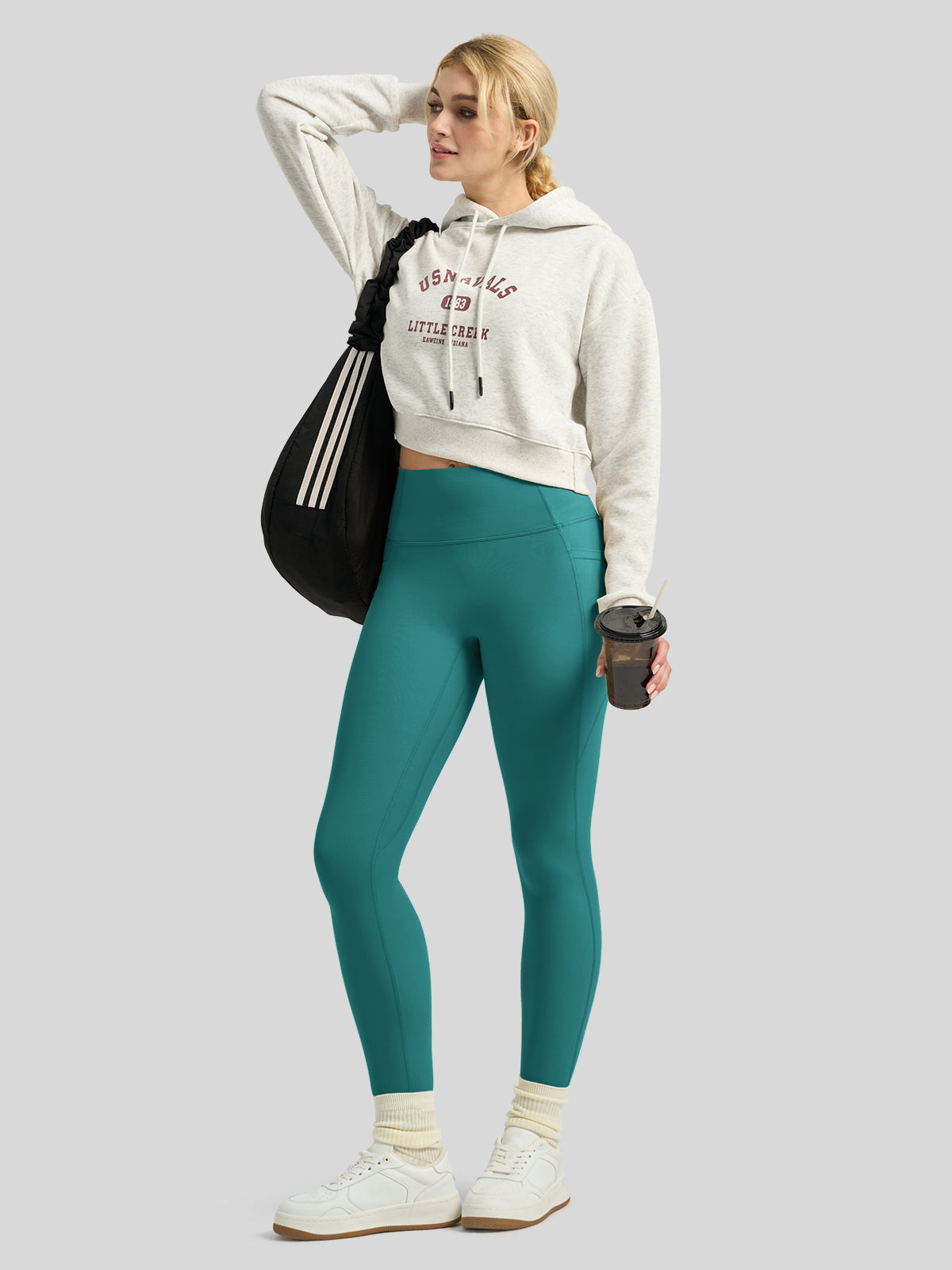 Willit Women's Butterflux Pocket Leggings-25 Inch in dusty in green