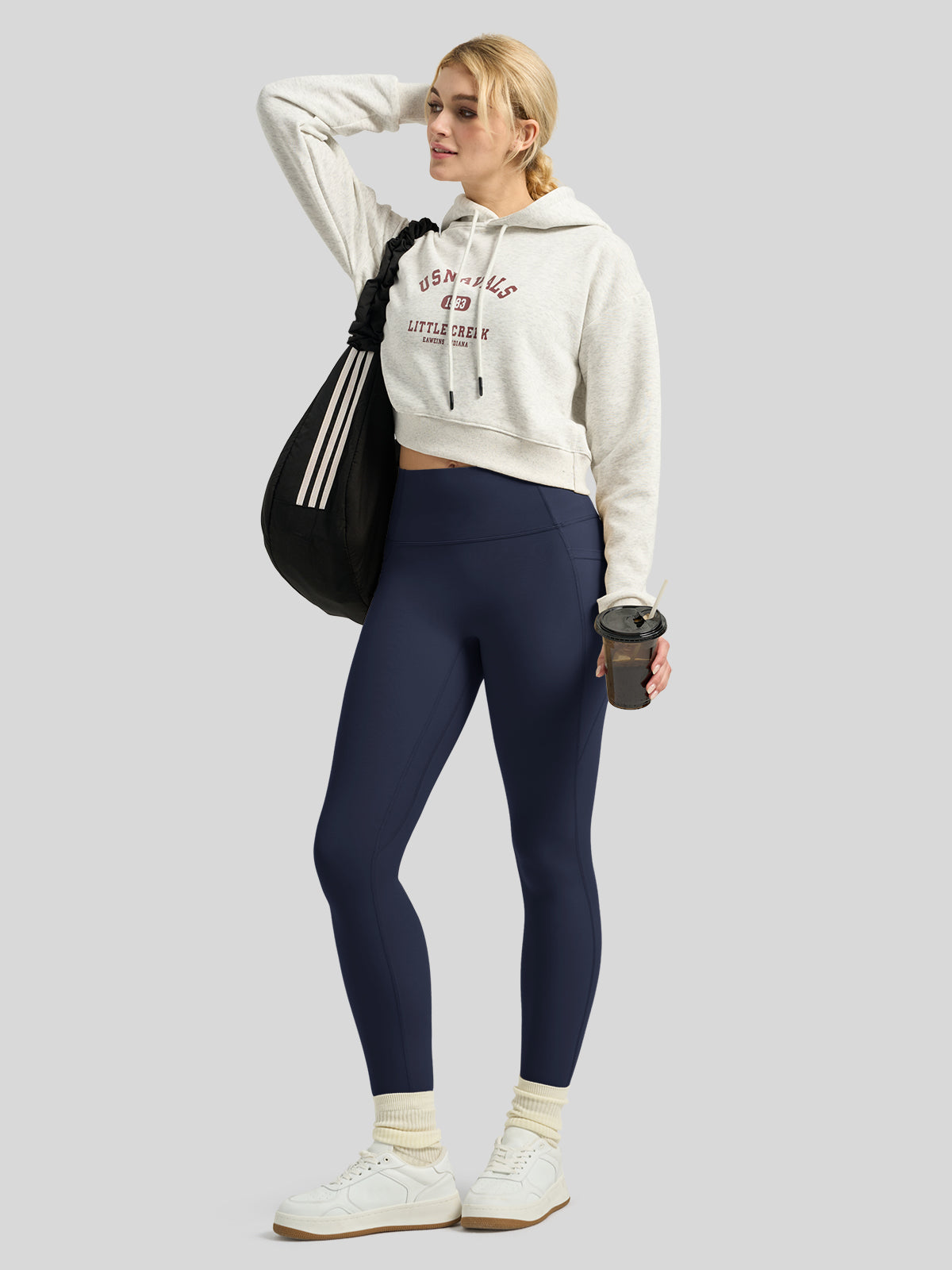 Willit Women's Butterflux Pocket Leggings-25 Inch in dusty in navy