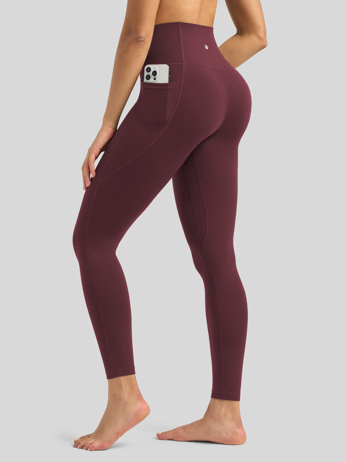 Willit Women's Butterflux Pocket Leggings-25 Inch in wine red
