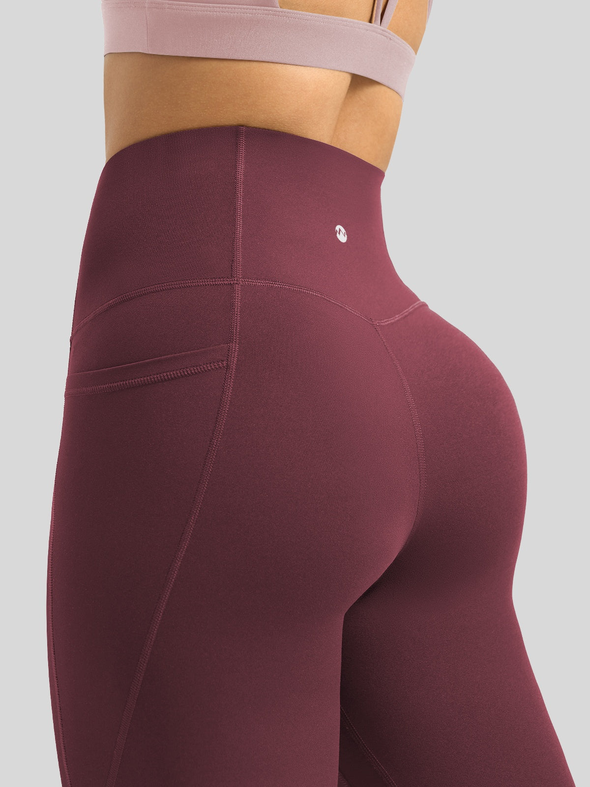 Willit Women's Butterflux Pocket Leggings-25 Inch in wine red