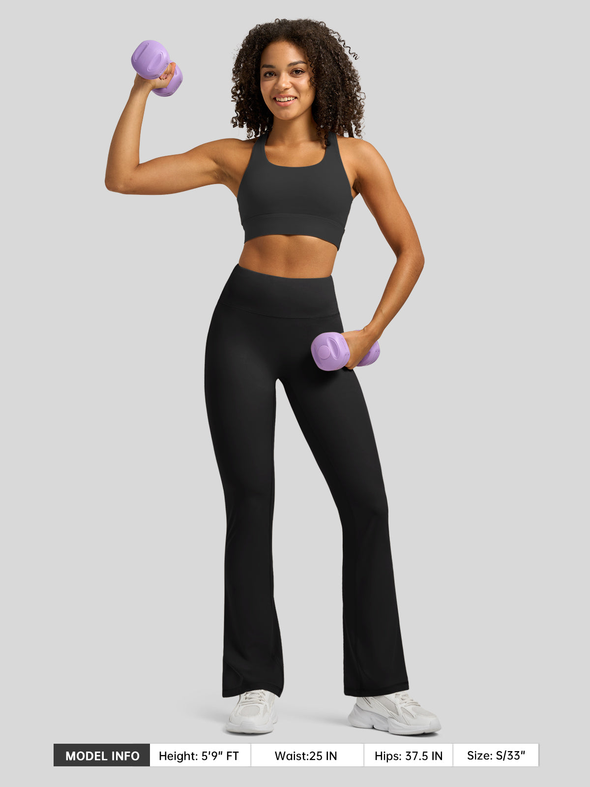 Willit Women's Butterflux Yoga Flare Leggings 33 Inch in black