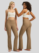 Willit Women's Butterflux Yoga Flare Leggings 33 Inch in brown