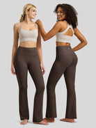 Willit Women's Butterflux Yoga Flare Leggings 30.5 Inch in brown