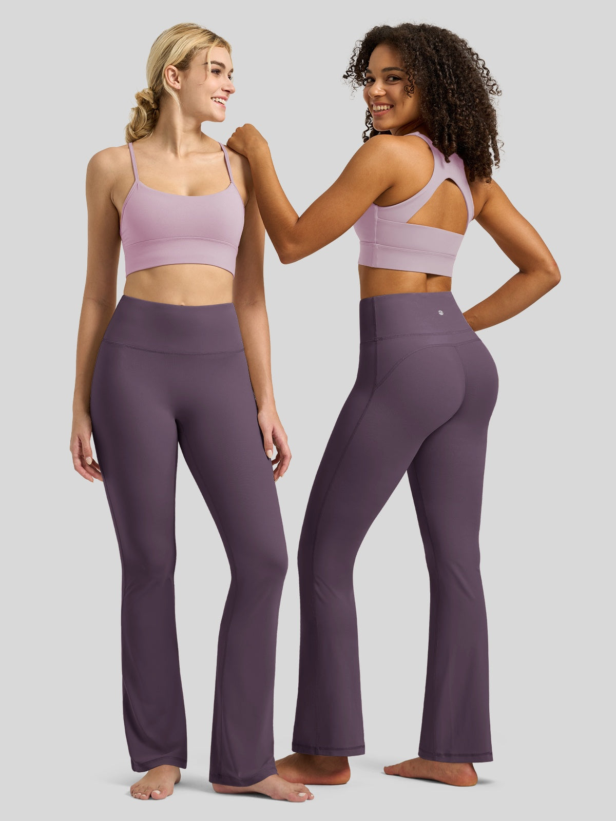 Willit Women's Butterflux Yoga Flare Leggings 29 Inch in deep purple