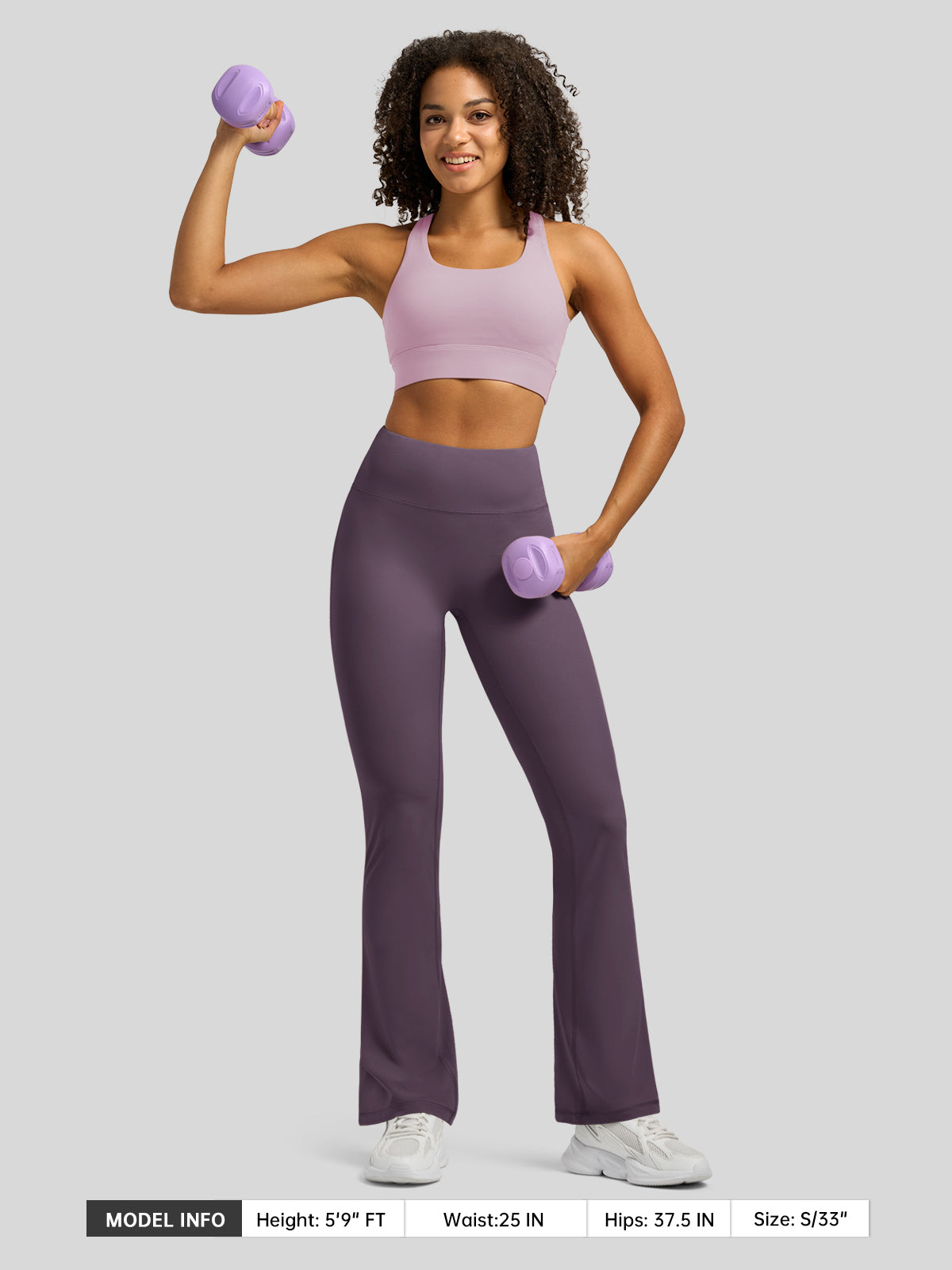 Willit Women's Butterflux Yoga Flare Leggings 33 Inch in purple