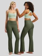 Willit Women's Butterflux Yoga Flare Leggings 30.5 Inch in green