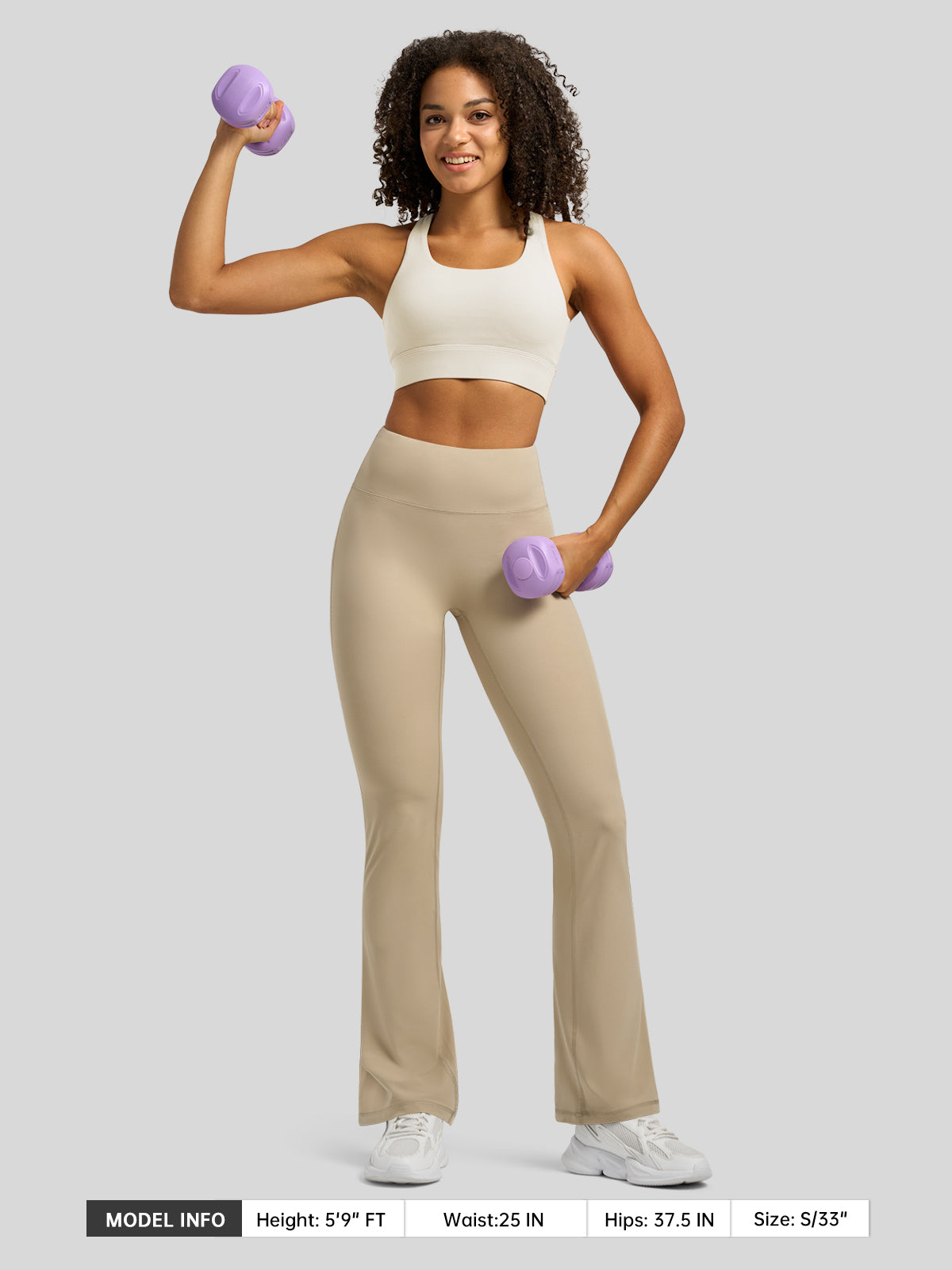 Willit Women's Butterflux Yoga Flare Leggings 29 Inch in khaki