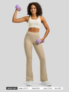Willit Women's Butterflux Yoga Flare Leggings 30.5 Inch in khaki