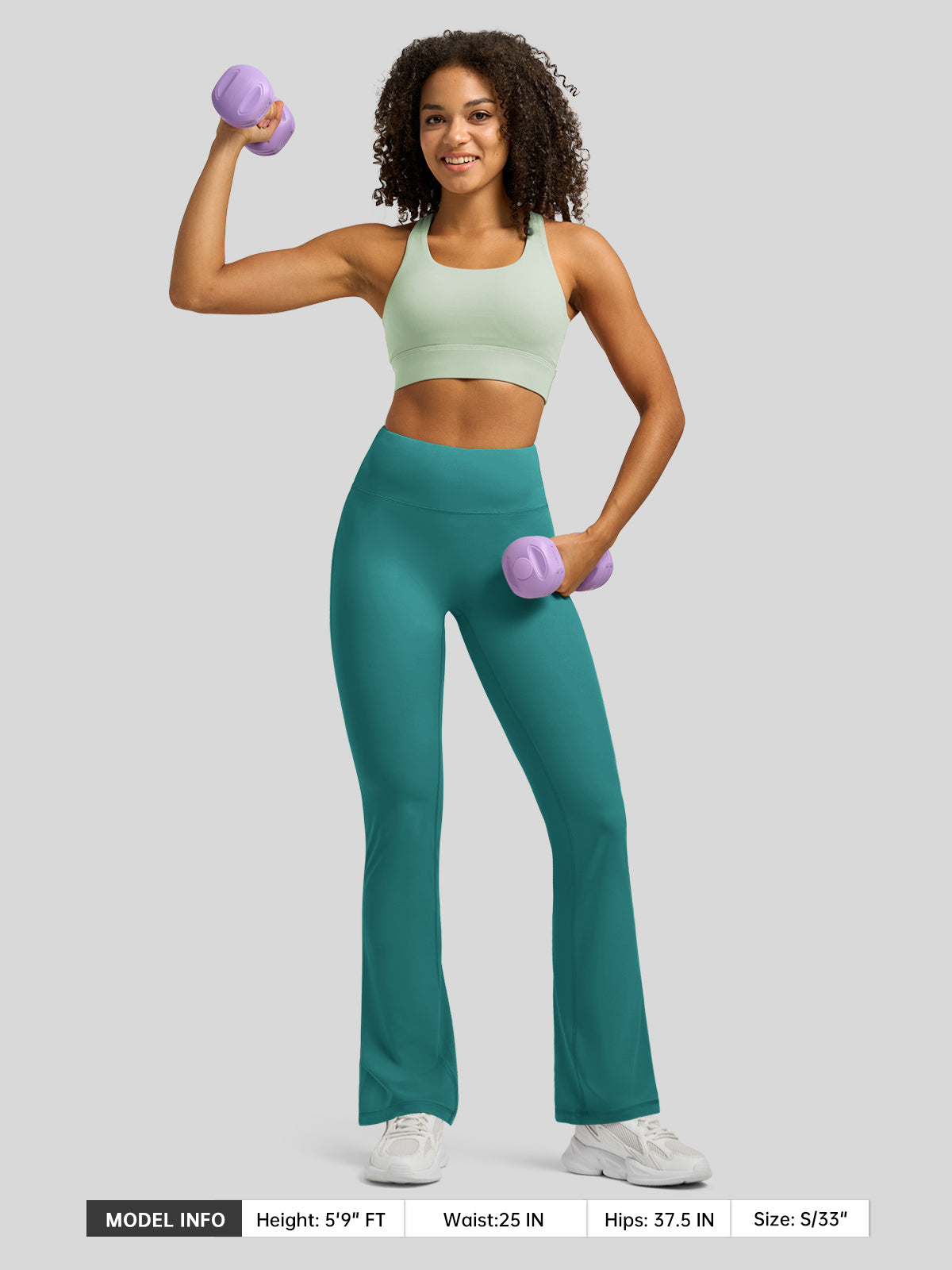 Willit Women's Butterflux Yoga Flare Leggings 33 Inch in green