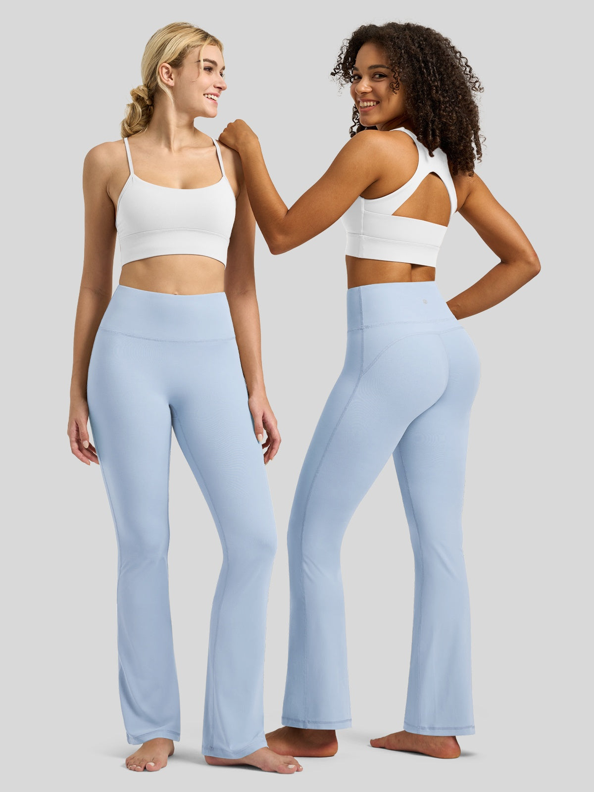 Willit Women's Butterflux Yoga Flare Leggings 33 Inch in blue