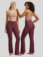 Willit Women's Butterflux Yoga Flare Leggings 33 Inch in red