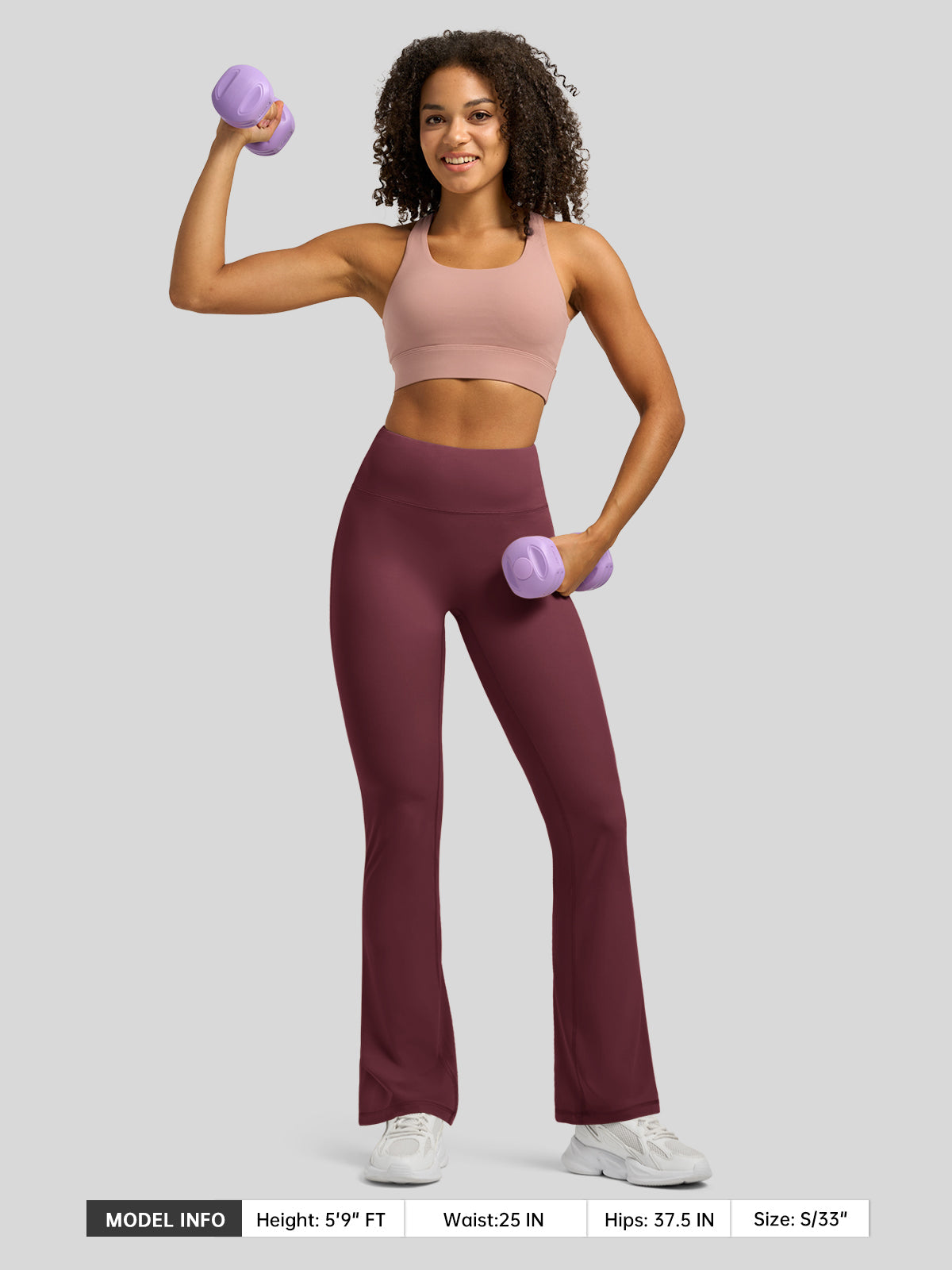 Willit Women's Butterflux Yoga Flare Leggings 33 Inch in red