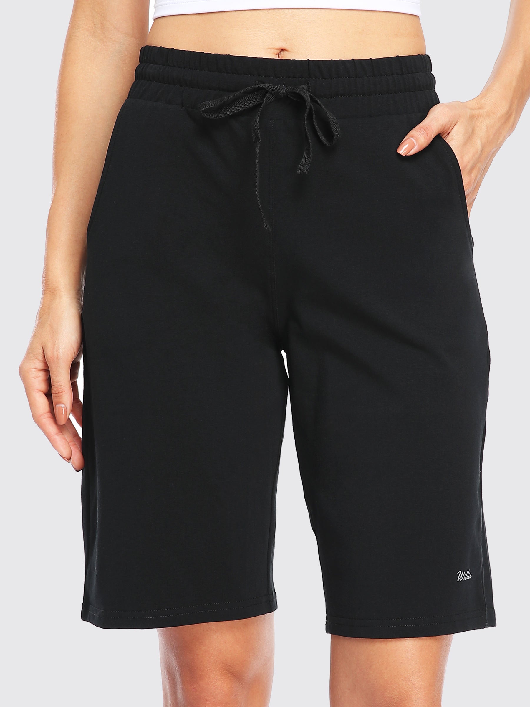 Womens Cotton Bermuda Shorts black