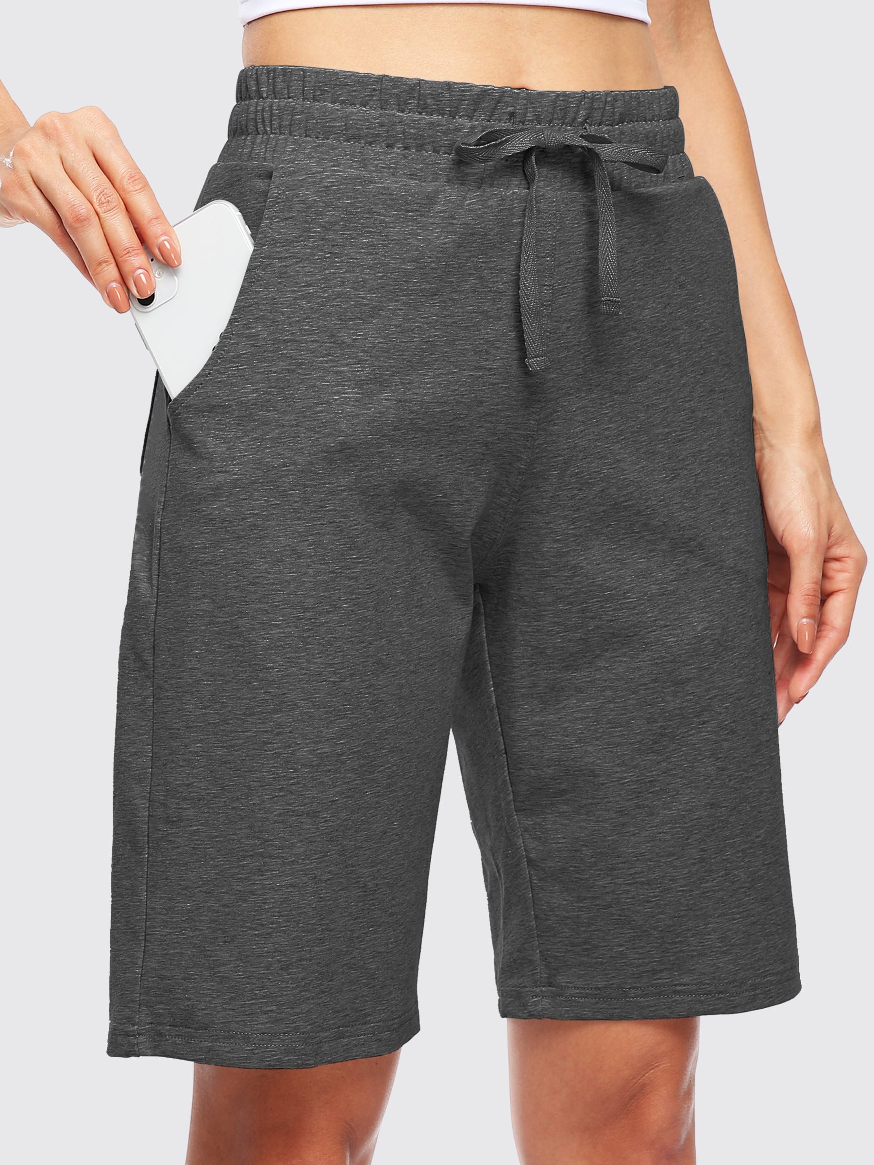 Womens Cotton Bermuda Shorts dark gray