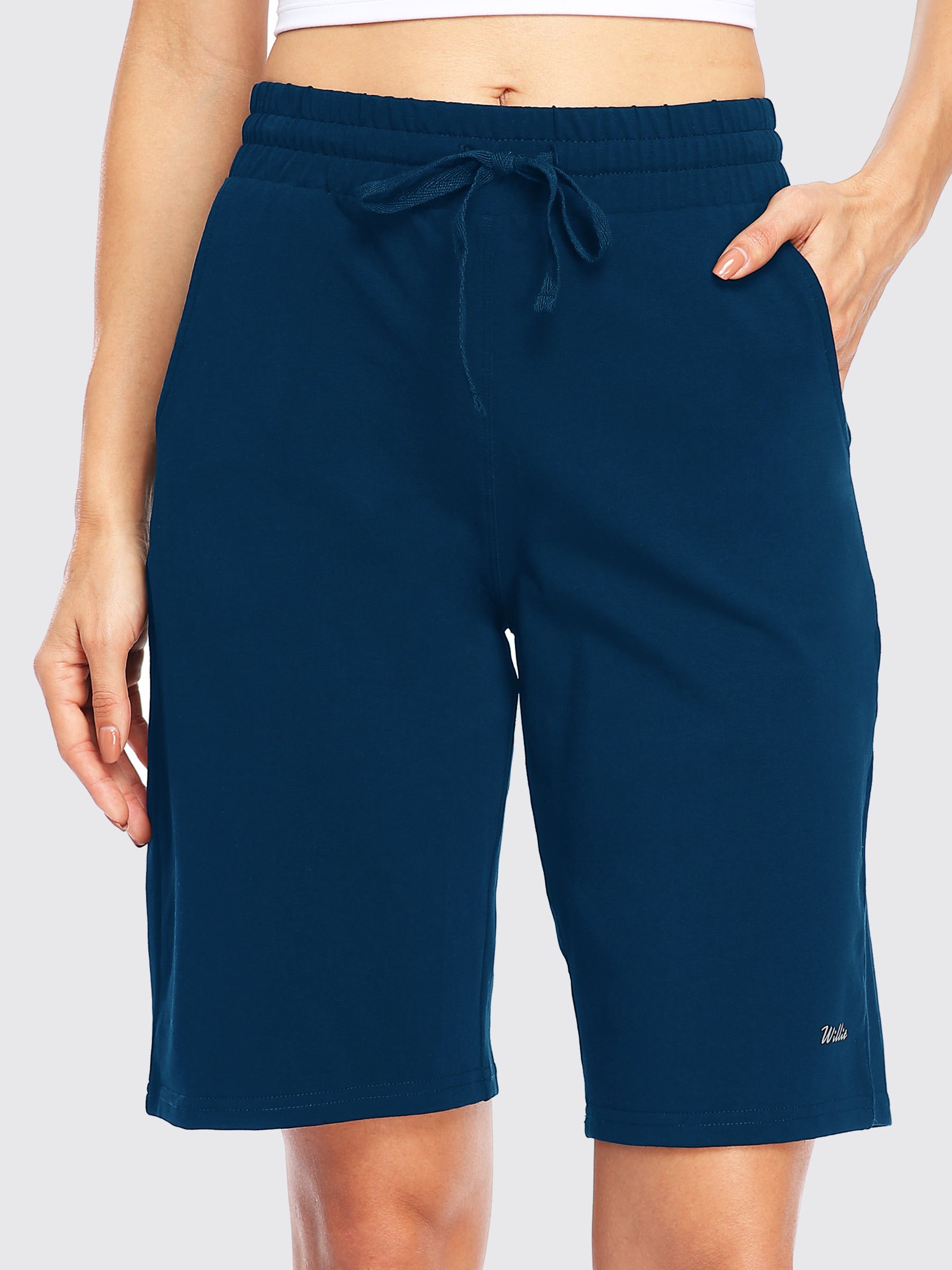 Womens Cotton Bermuda Shorts navy