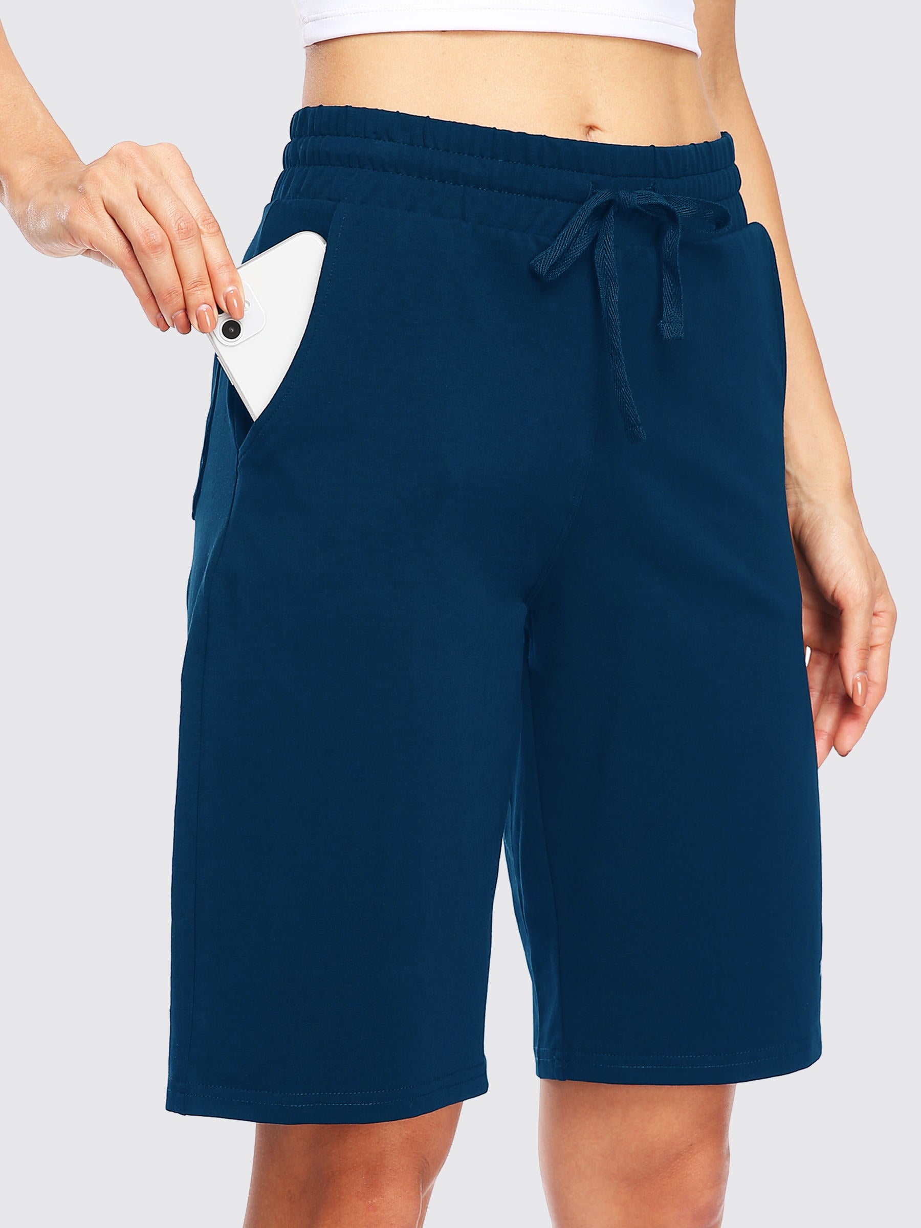 Womens Cotton Bermuda Shorts navy