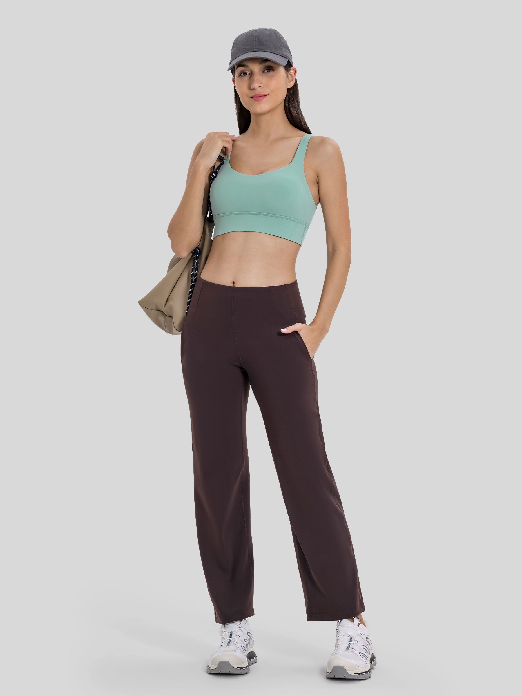 Womens Cross Back Sports Bra beryl green