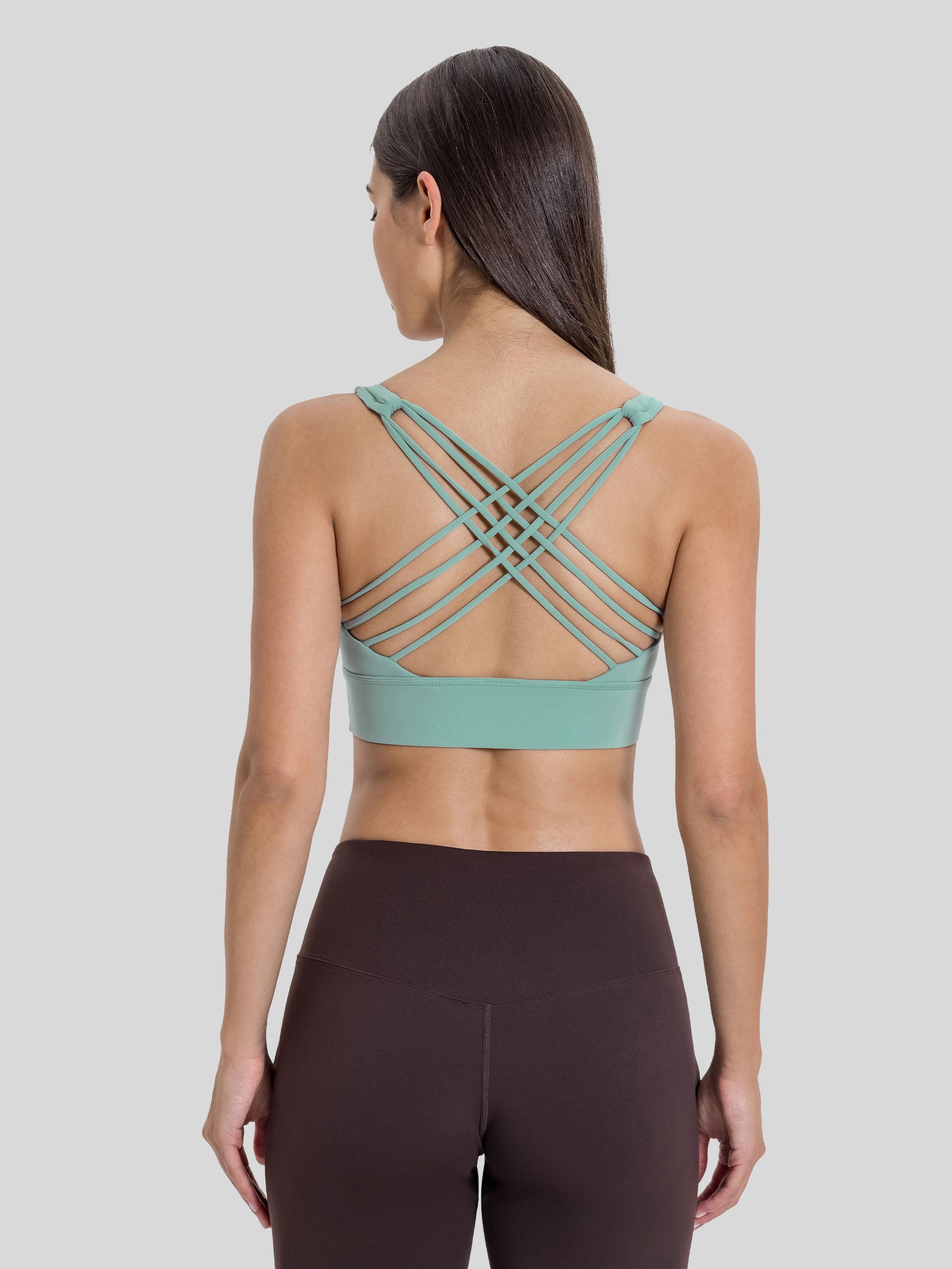 Womens Cross Back Sports Bra beryl green